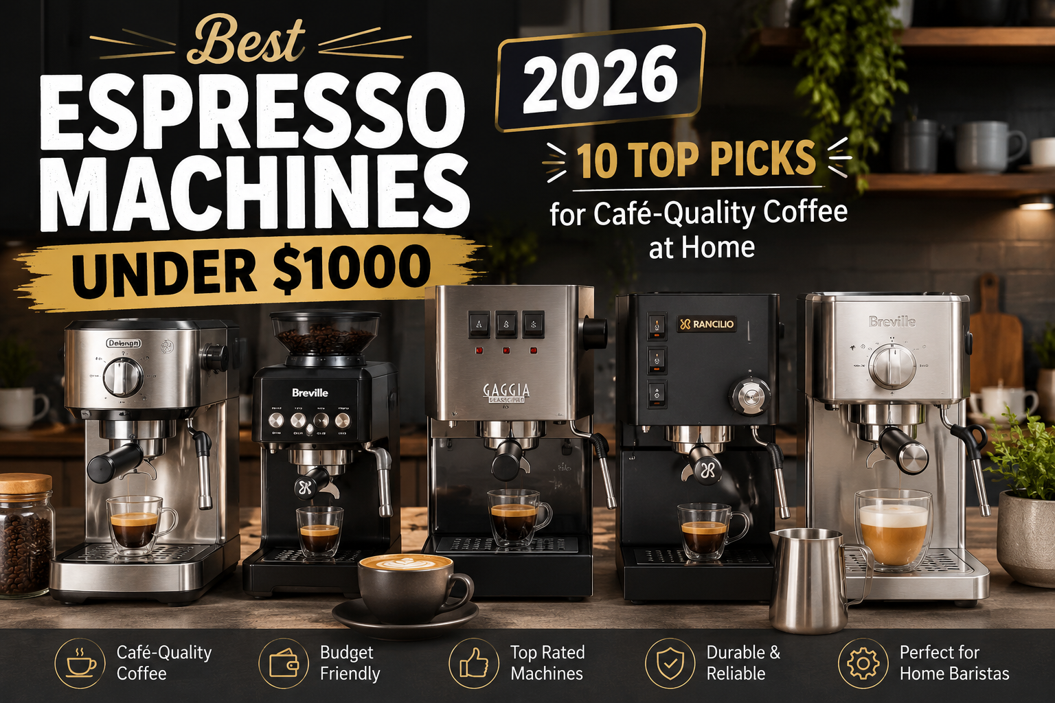 Best Espresso Machines Under $1000 (2026