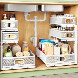 Kitstorack-Under-Sink-Organizer-2-Pack-3-Tier-Height-Adjustable-Thickened-Metal-Pull-out-Cabinet-Organizer-Shelf-Slide-out
