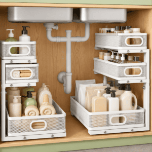 Kitstorack-Under-Sink-Organizer-2-Pack-3-Tier-Height-Adjustable-Thickened-Metal-Pull-out-Cabinet-Organizer-Shelf-Slide-out-Storage-Drawer-Rack-for