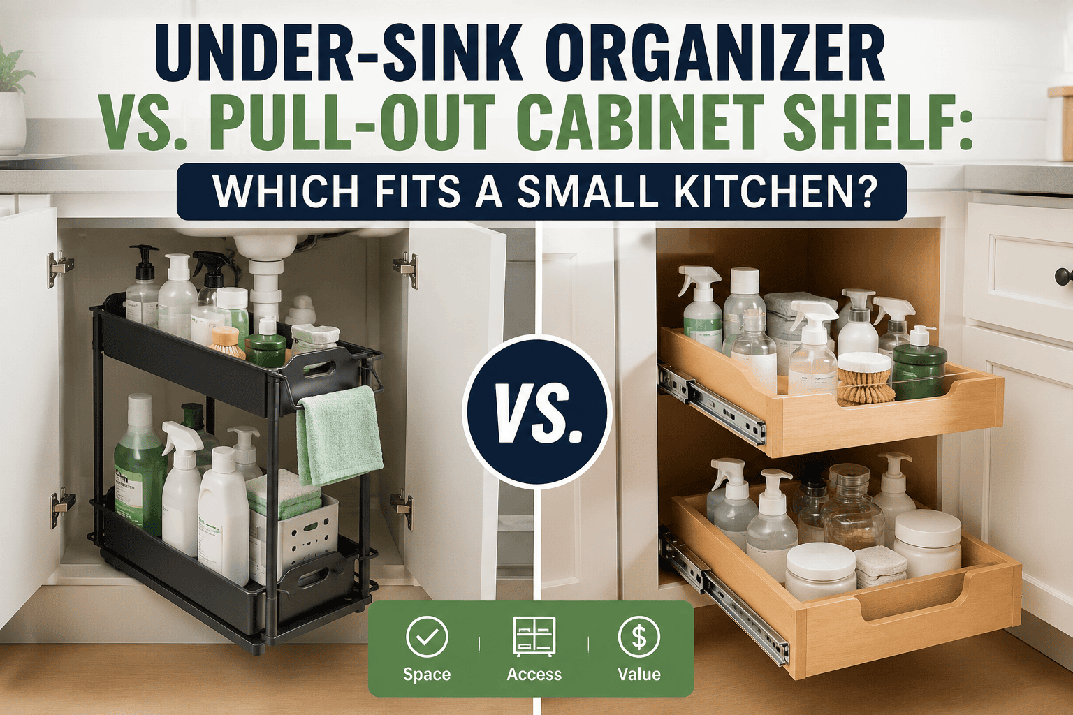 Under-Sink Organizer vs. Pull-Out Cabinet Shelf