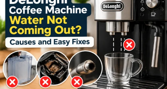 DeLonghi Coffee Machine Water Not Coming Out? Causes and Easy Fixes