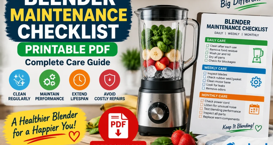 blender maintenance checklist