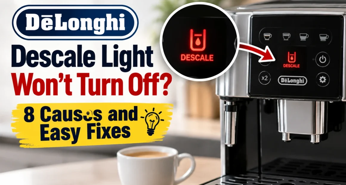 delonghi descale light wont turn off