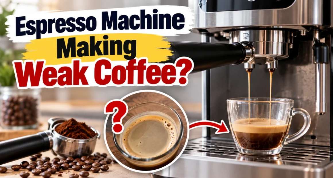 espresso machine making weak coffe